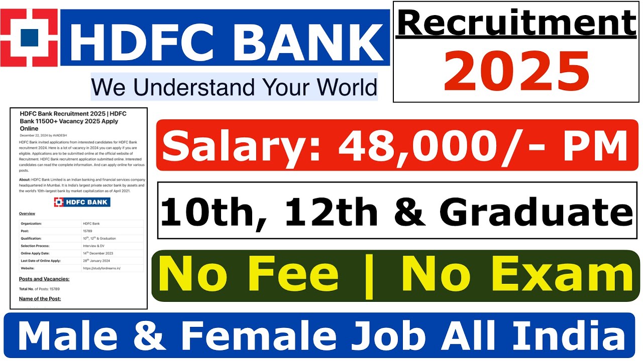 HDFC Bank Recruitment 2025